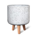 bloempot op pootjes wit - industrieel