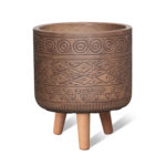 bloempot op poten bohemian bruin