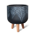 zwarte bloempot op poten