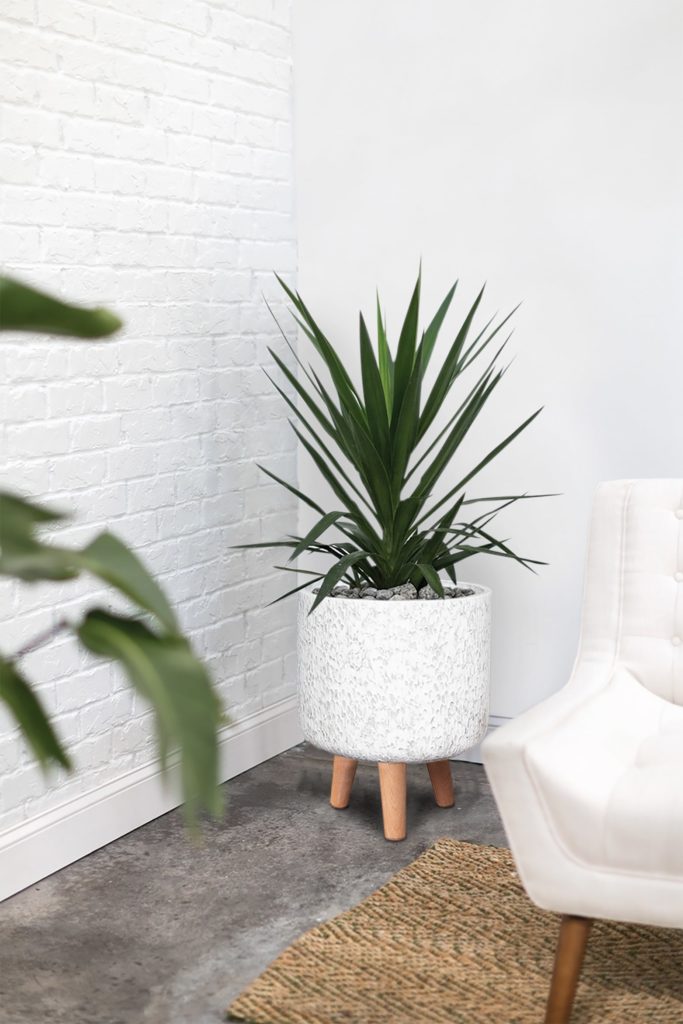 bloempot op pootjes wit - sfeerbeeld - maampottery eden