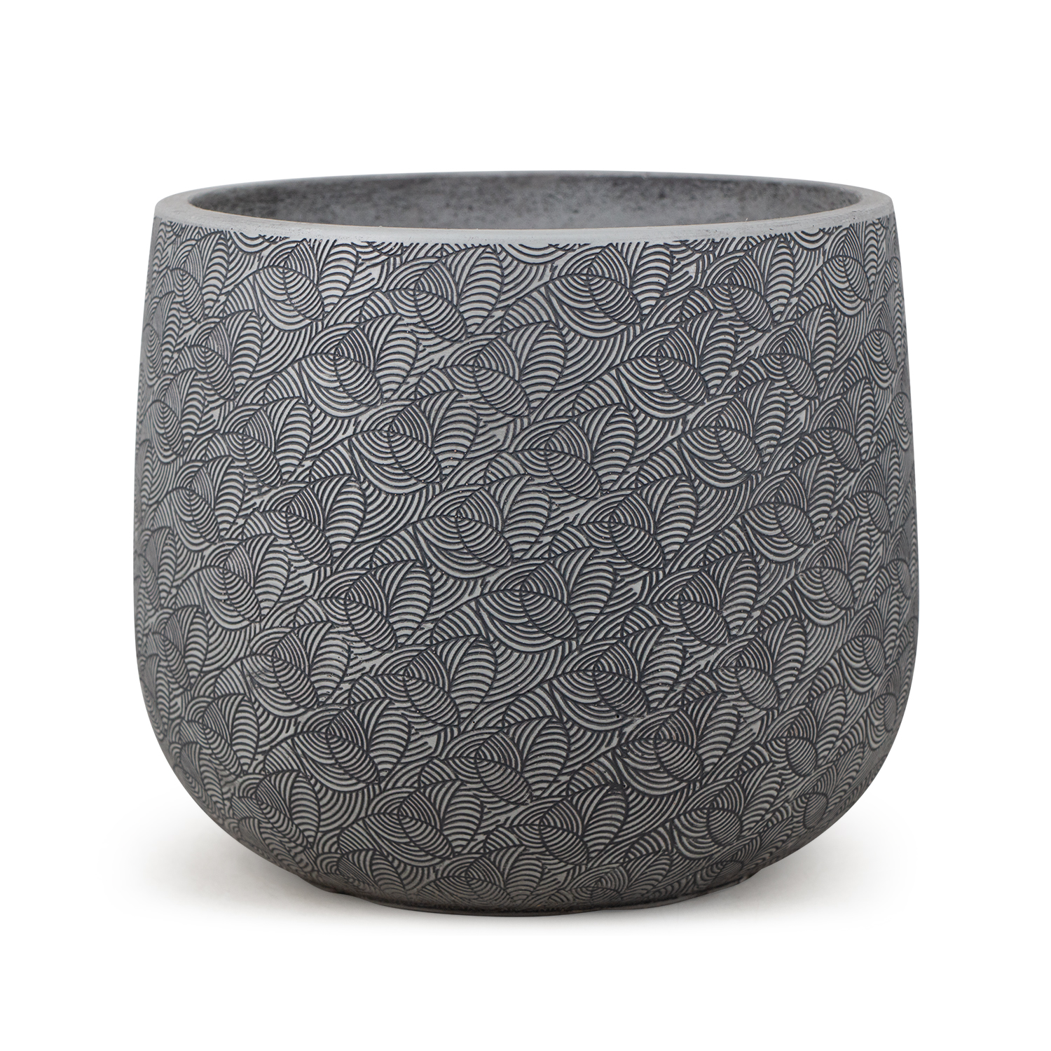 MA'AM Pottery Lara - moderne bloempot buiten binnen - grijs - bloemenprint