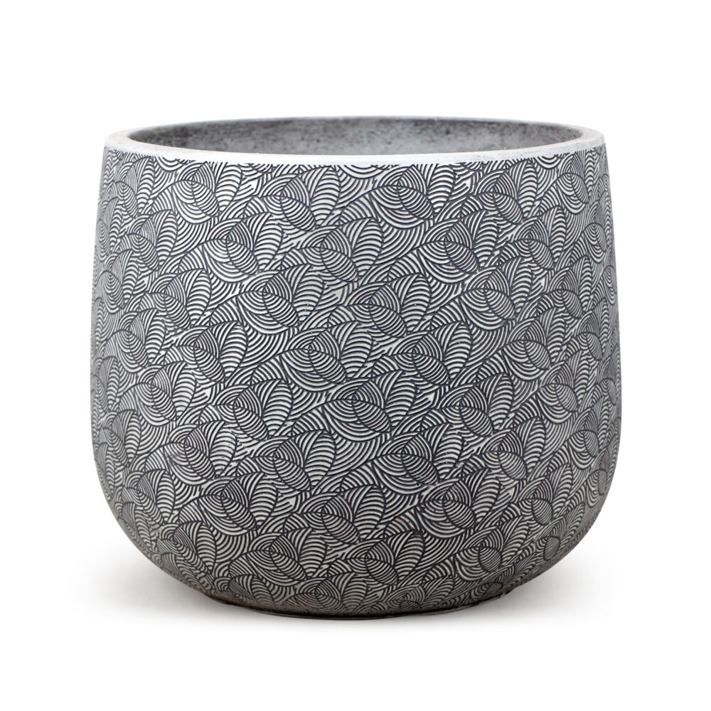 MA'AM Pottery Lara - moderne witte buiten-binnen bloempot - bloemenprint