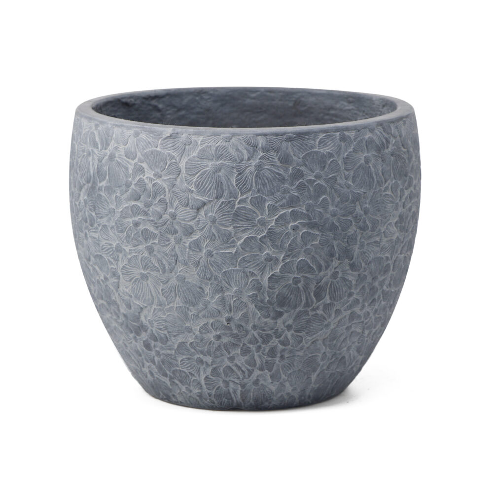 MA'AM Pottery Rose - grijze bloempot - rozen design