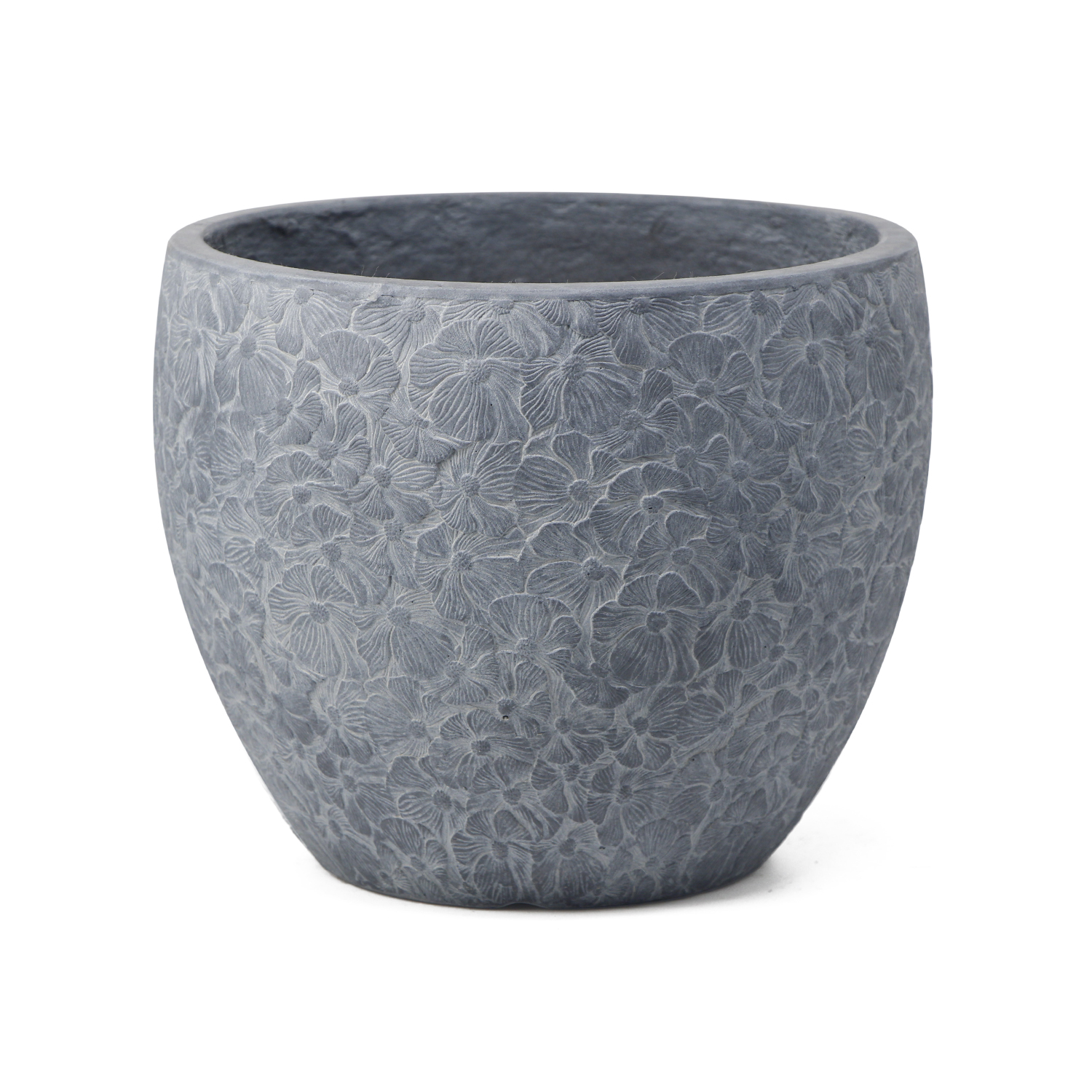 MA'AM Pottery Rose - grijze bloempot - rozen design