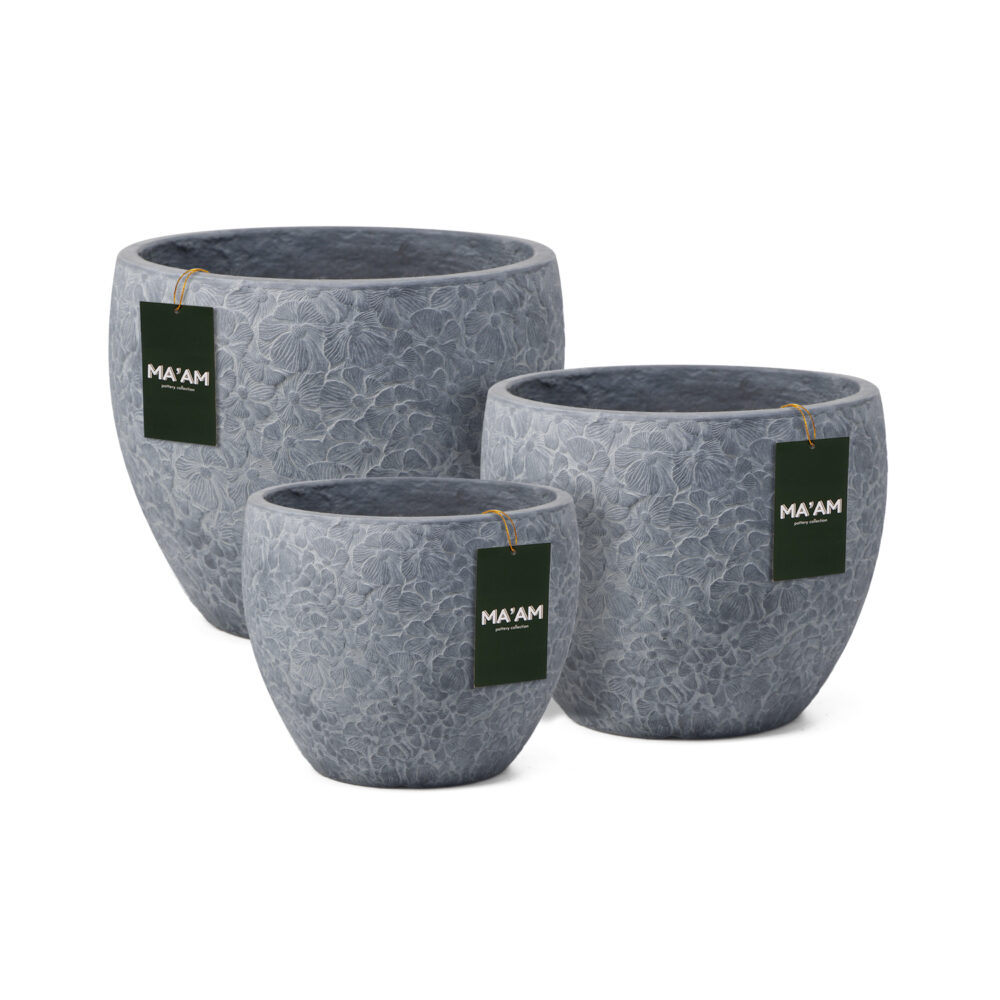 MA'AM Pottery Rose - grijze bloempot set