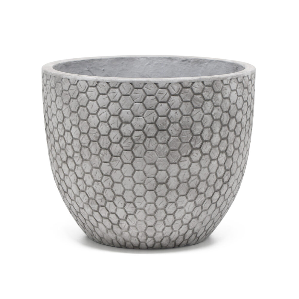 MA'AM Pottery Mila - hexagon patroon bloempot - wit
