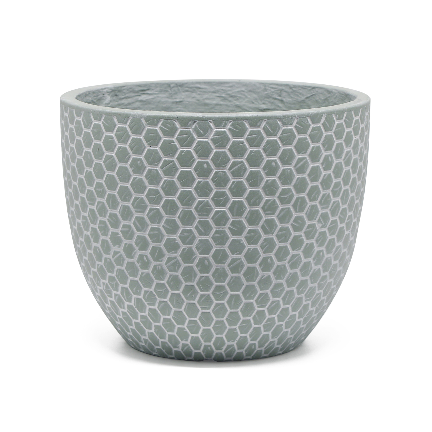 MA'AM Pottery Mila - sierpot binnen buiten - groen - hexagon design