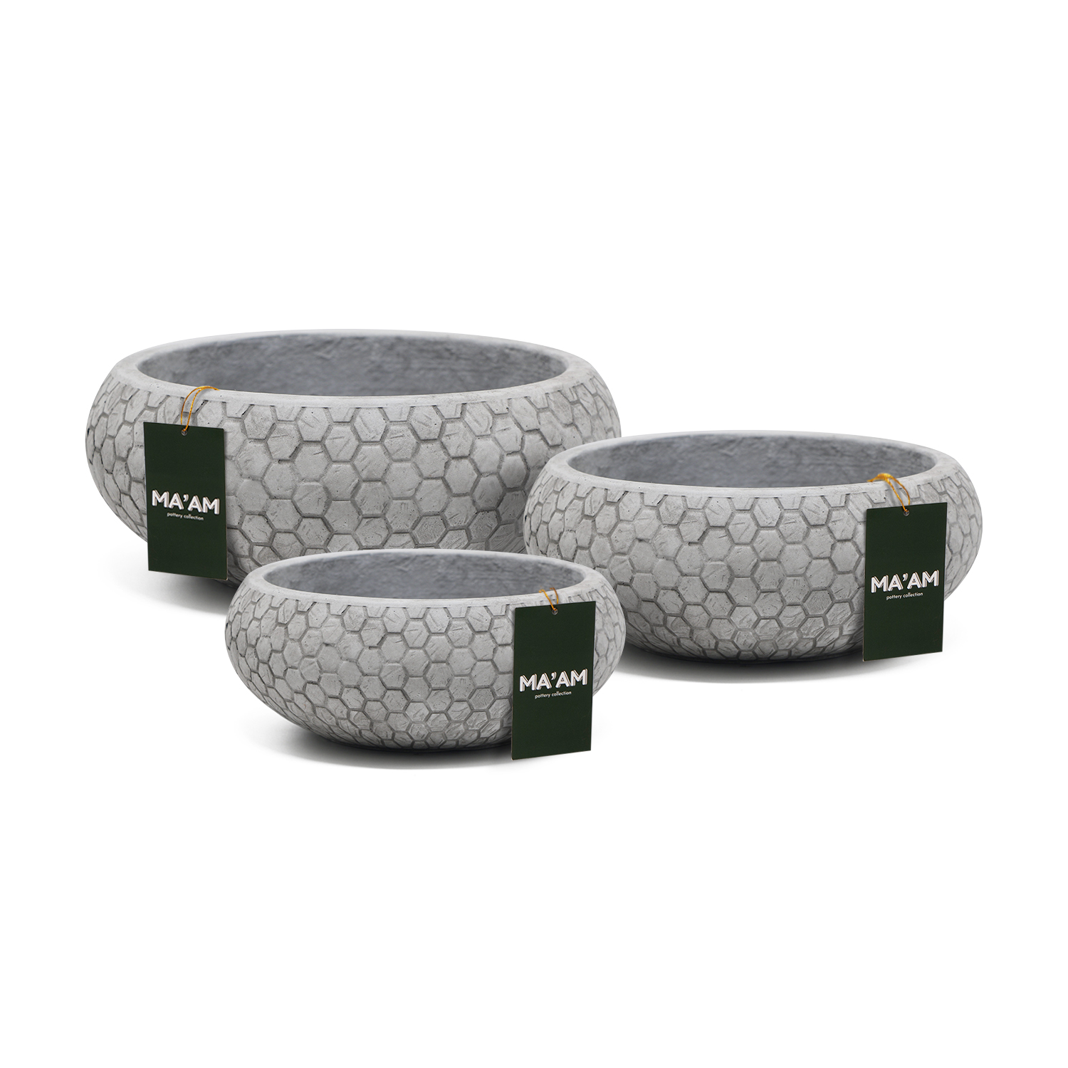 Moderne plantenschaal set - Mila - witte bloemenschaal - maam pottery