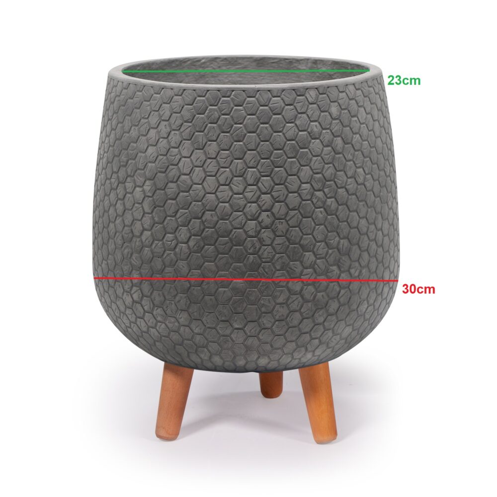 afmeting bloempot mila grijs D30