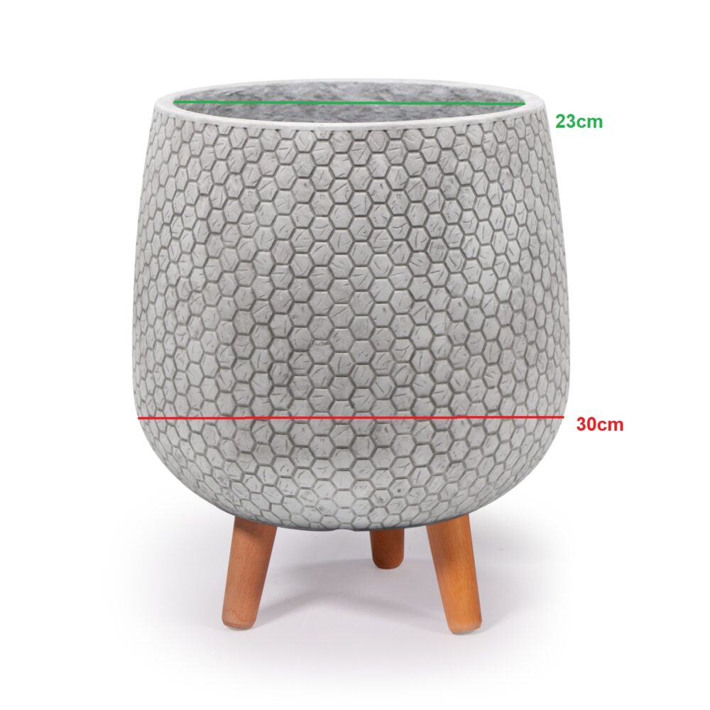 afmeting bloempot mila wit D30