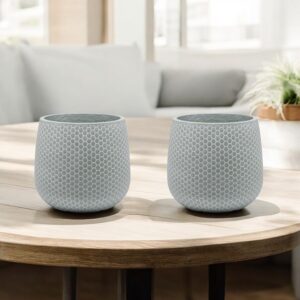Moderne bloempotten voor binnen in een trendy woonkamer