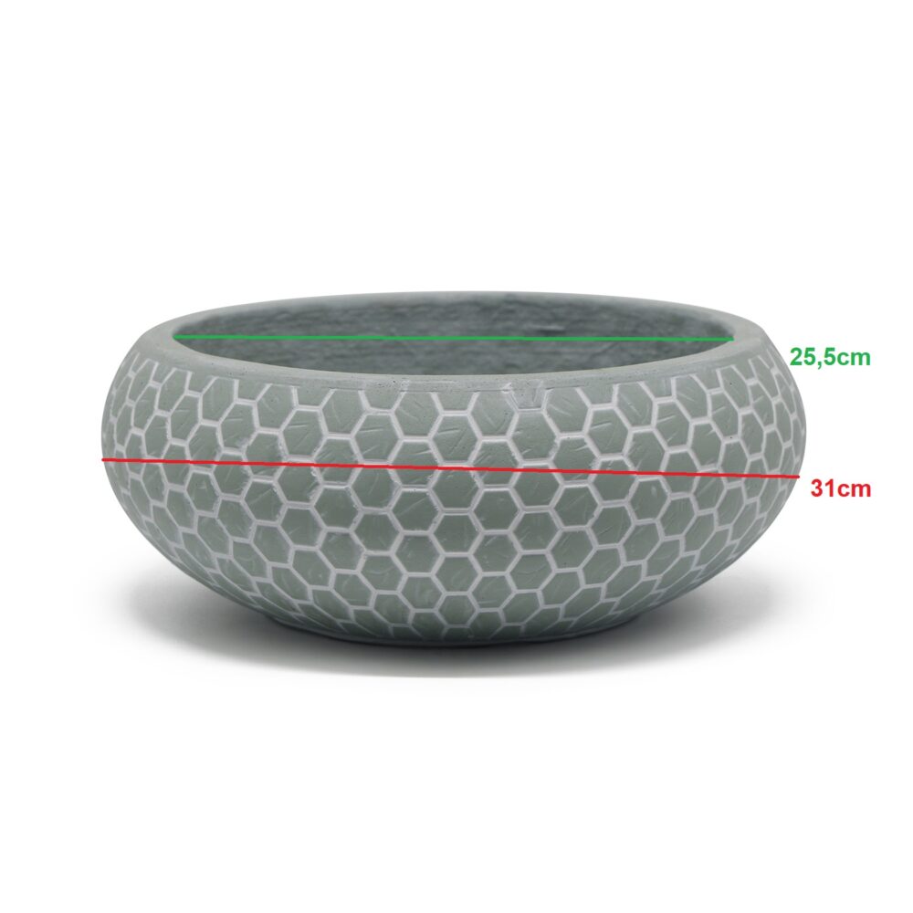 licht groene plantenschaal Mila - afmeting diameter 31cm