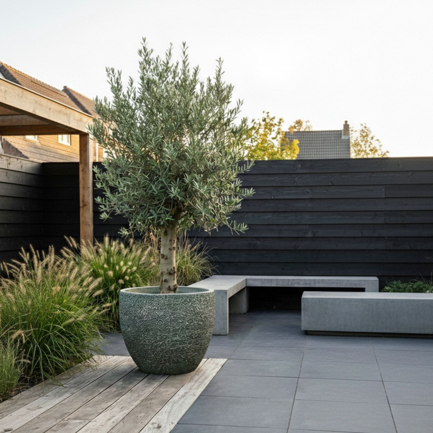 MA'AM Pottery Luna ronde bloempot groen sfeerbeeld