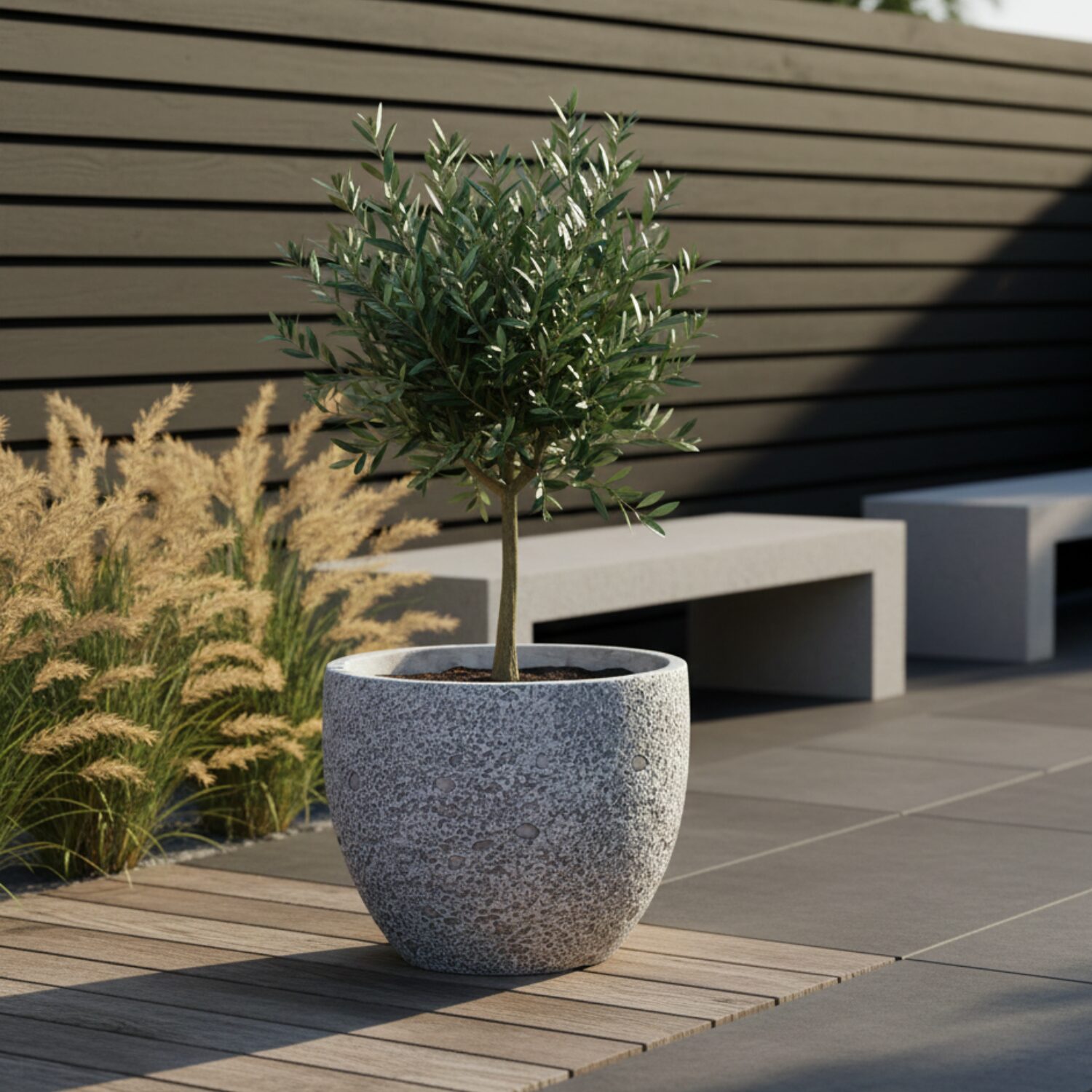 MA'AM Pottery Luna ronde bloempot wit sfeerbeeld