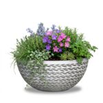 MA'AM Pottery Eve - bloemenschaal wit - perkplantjes