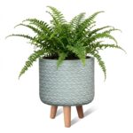 MA'AM Pottery Eve bloempot op poten - groen - plant sfeerfoto